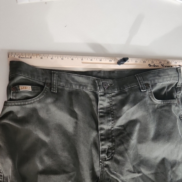 Lee Jeans Womens 18 Olive Green Straight Cropped Leg Pants - Picture 4 of 12